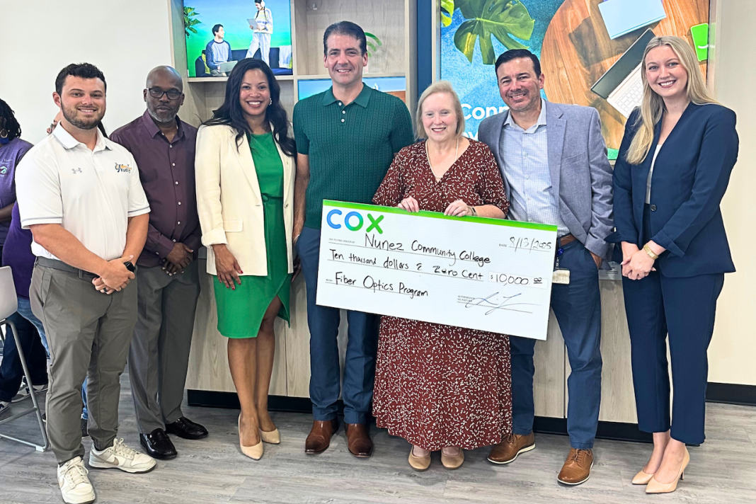 Cox Donates $10,000 to Nunez Fiber Optics
