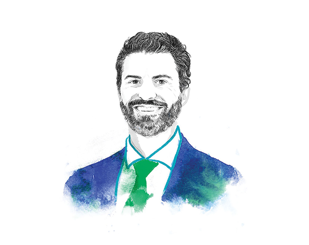 Illustration of Steven C. Serio by S.E. George