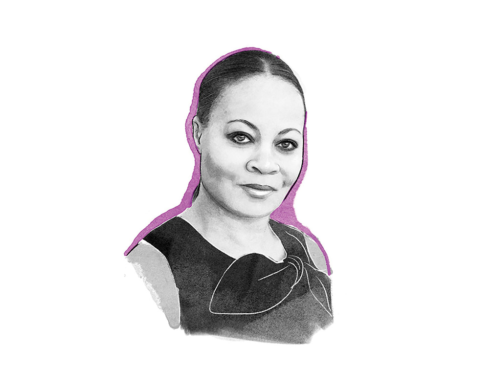 Headshot Illustration of Chandra Crawford, PhD by S.E. George