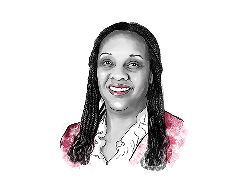 Headshot illustration of Veronica Asmond by S.E. George