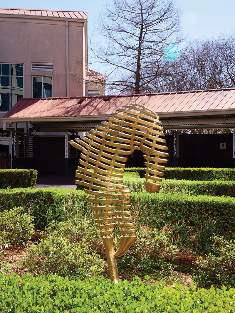 Abstract horse sculpture at the Fair Grounds