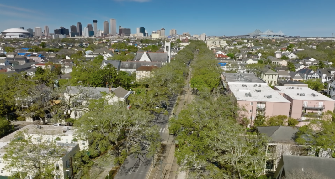 St. Claude Avenue Aerial view of a New Orleans neighborhood