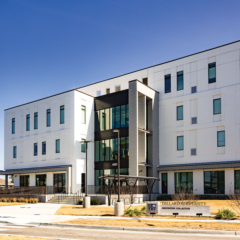 The exterior of the building