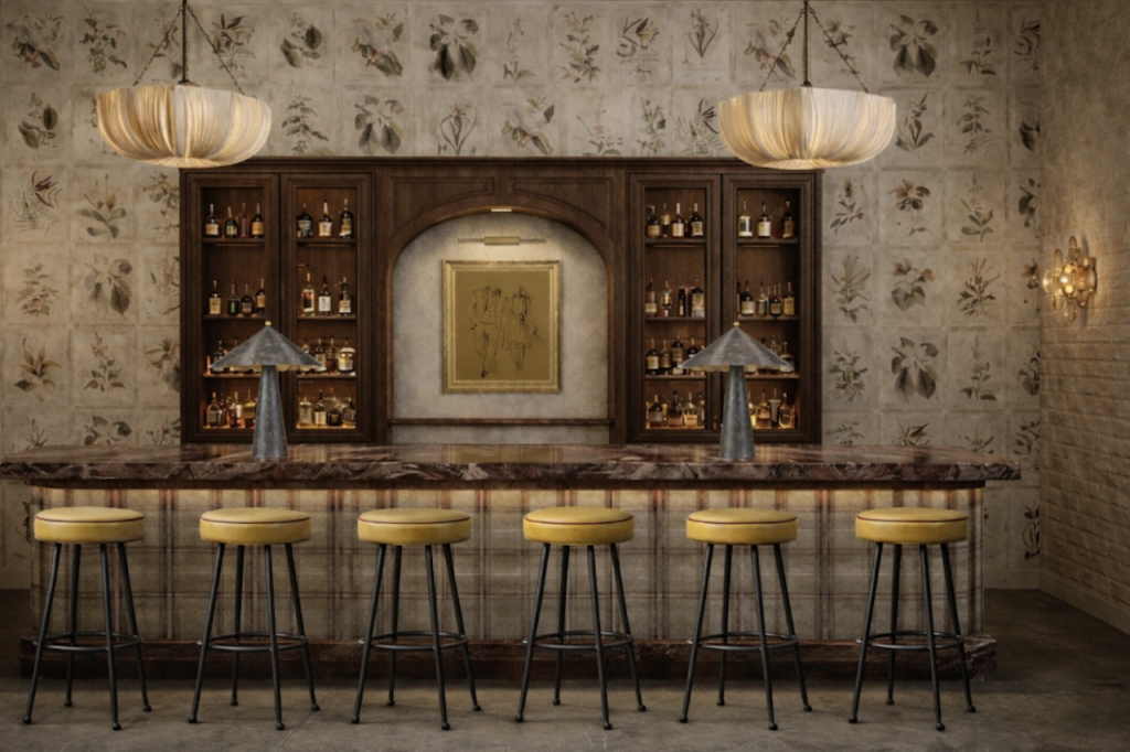 Charles & Julia Cocktail Bar to Open at Hotel Perle. Concept rendering by Anna Nicole Smith.