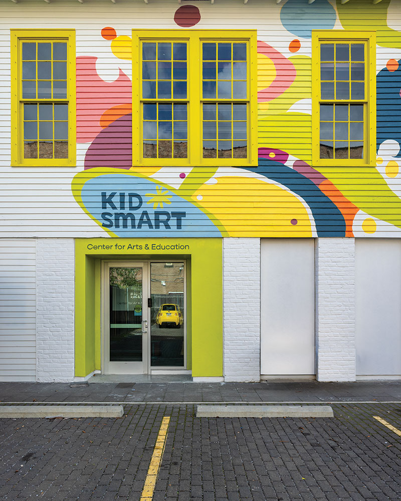 Front exterior of Kid Smart, featuring lots of bright painted on colors